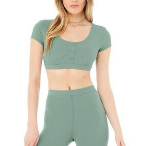 ALO Yoga Blissful Henley Bra Top (NWOT)